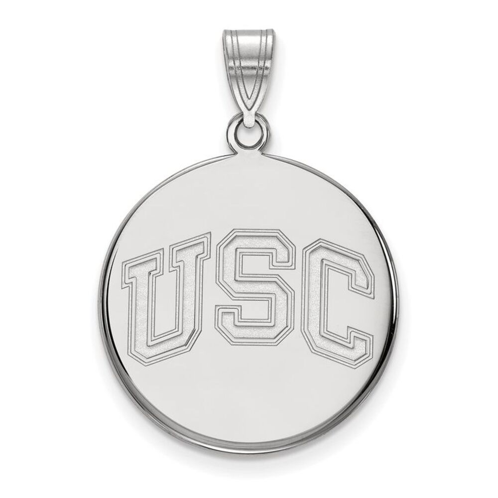 10K White Gold University of Southern California Large Disc Pendant